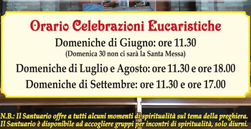 Santa Messa al Santuario di Dinnammare